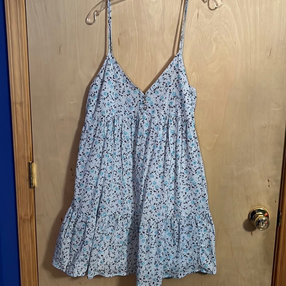 Wild Fable sundress light blue and turquoise flowers